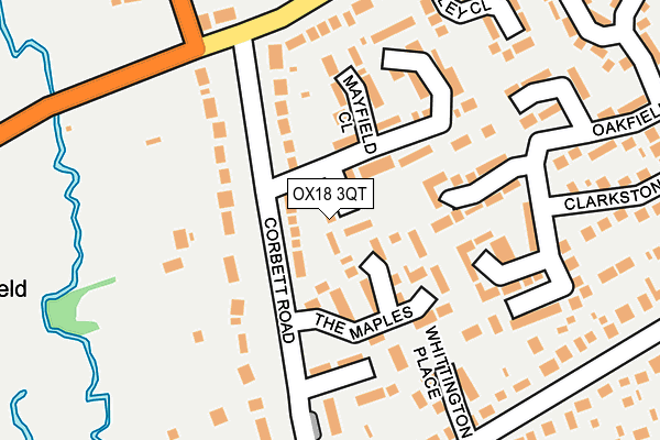 OX18 3QT map - OS OpenMap – Local (Ordnance Survey)