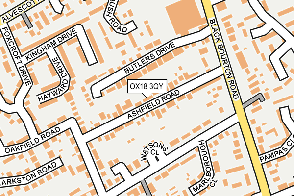 OX18 3QY map - OS OpenMap – Local (Ordnance Survey)