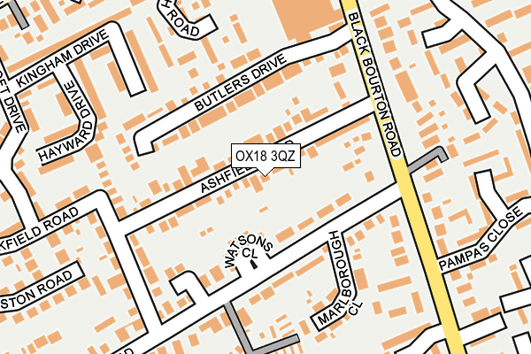 OX18 3QZ map - OS OpenMap – Local (Ordnance Survey)