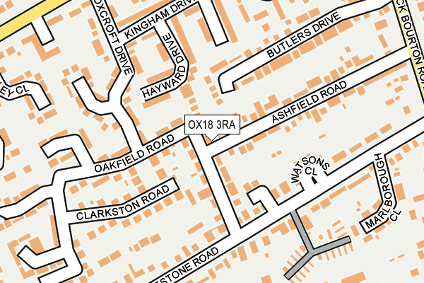 OX18 3RA map - OS OpenMap – Local (Ordnance Survey)