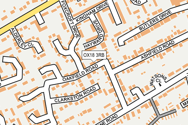 OX18 3RB map - OS OpenMap – Local (Ordnance Survey)