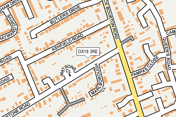 OX18 3RE map - OS OpenMap – Local (Ordnance Survey)