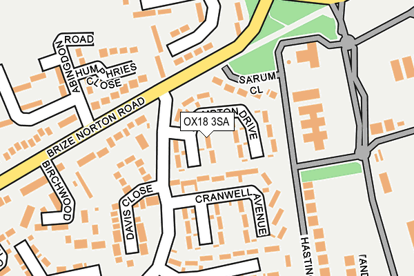 OX18 3SA map - OS OpenMap – Local (Ordnance Survey)