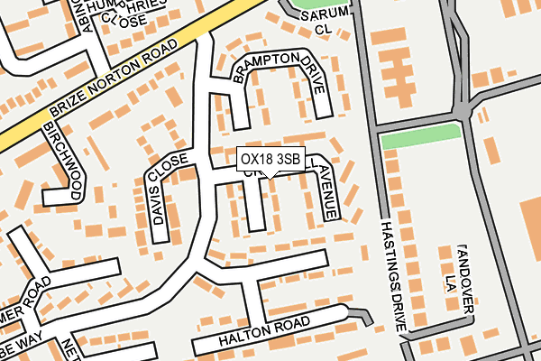 OX18 3SB map - OS OpenMap – Local (Ordnance Survey)