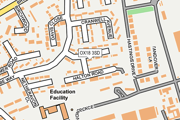 OX18 3SD map - OS OpenMap – Local (Ordnance Survey)