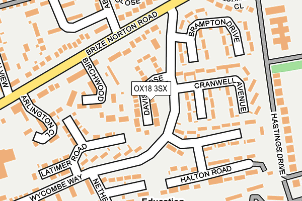 OX18 3SX map - OS OpenMap – Local (Ordnance Survey)