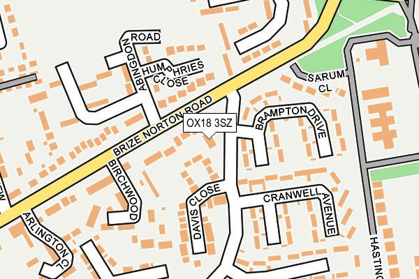 OX18 3SZ map - OS OpenMap – Local (Ordnance Survey)