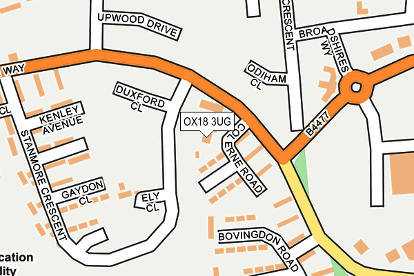 OX18 3UG map - OS OpenMap – Local (Ordnance Survey)