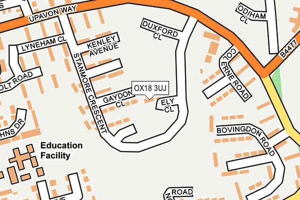 OX18 3UJ map - OS OpenMap – Local (Ordnance Survey)