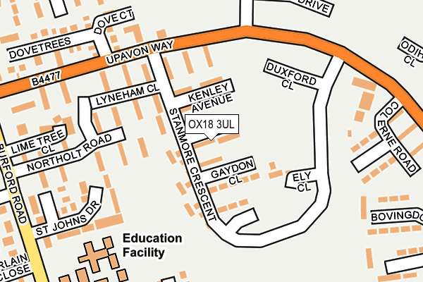 OX18 3UL map - OS OpenMap – Local (Ordnance Survey)