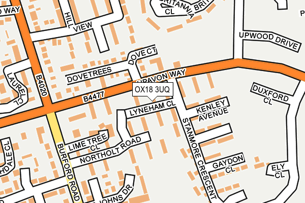 OX18 3UQ map - OS OpenMap – Local (Ordnance Survey)