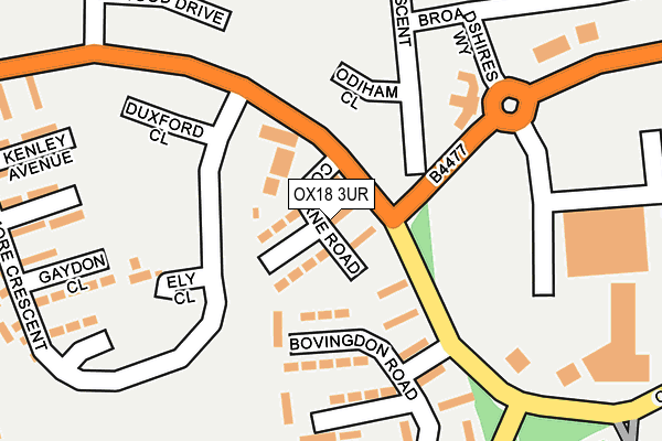 OX18 3UR map - OS OpenMap – Local (Ordnance Survey)