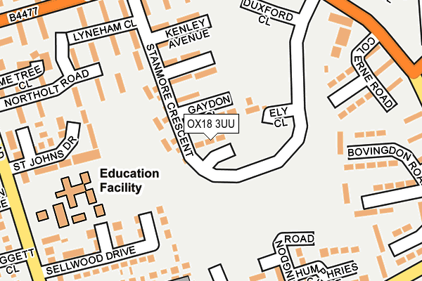 OX18 3UU map - OS OpenMap – Local (Ordnance Survey)