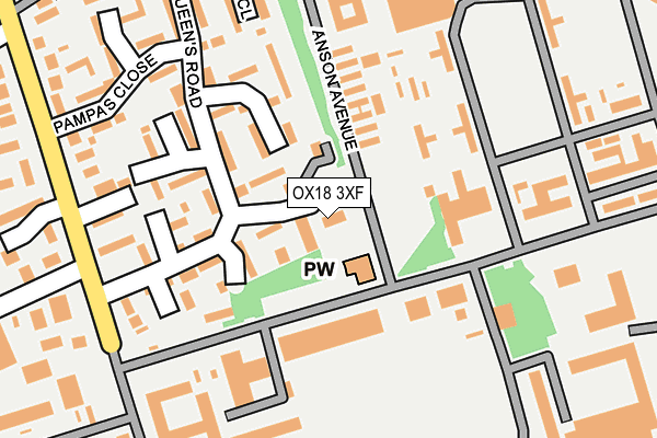 OX18 3XF map - OS OpenMap – Local (Ordnance Survey)