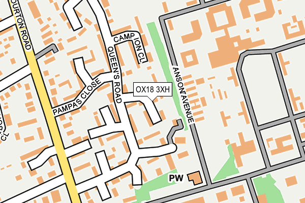 OX18 3XH map - OS OpenMap – Local (Ordnance Survey)