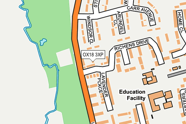 OX18 3XP map - OS OpenMap – Local (Ordnance Survey)