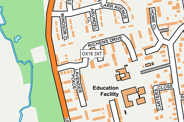 OX18 3XT map - OS OpenMap – Local (Ordnance Survey)