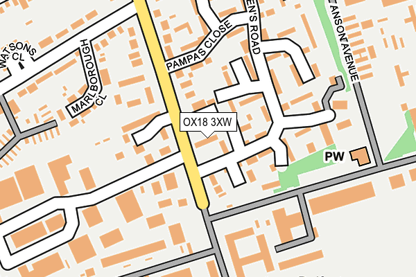 OX18 3XW map - OS OpenMap – Local (Ordnance Survey)
