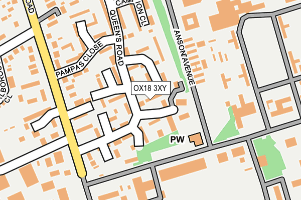 OX18 3XY map - OS OpenMap – Local (Ordnance Survey)