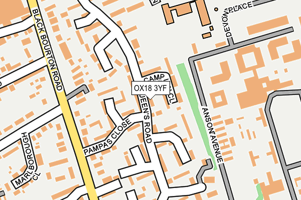 OX18 3YF map - OS OpenMap – Local (Ordnance Survey)