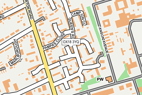 OX18 3YQ map - OS OpenMap – Local (Ordnance Survey)