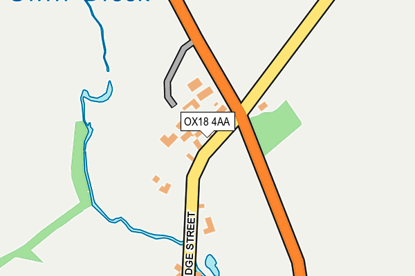 OX18 4AA map - OS OpenMap – Local (Ordnance Survey)