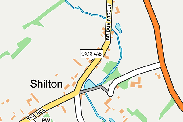 OX18 4AB map - OS OpenMap – Local (Ordnance Survey)