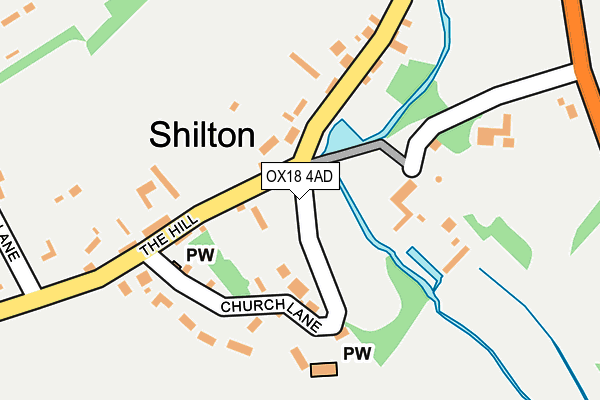 OX18 4AD map - OS OpenMap – Local (Ordnance Survey)