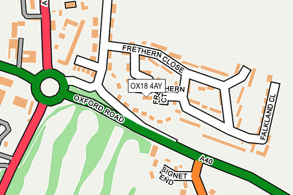 OX18 4AY map - OS OpenMap – Local (Ordnance Survey)