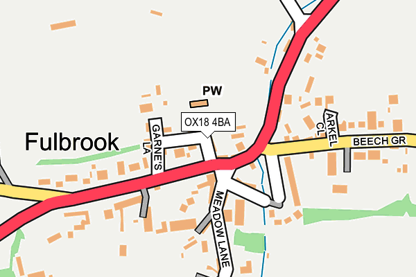 OX18 4BA map - OS OpenMap – Local (Ordnance Survey)