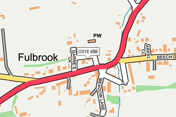 OX18 4BB map - OS OpenMap – Local (Ordnance Survey)