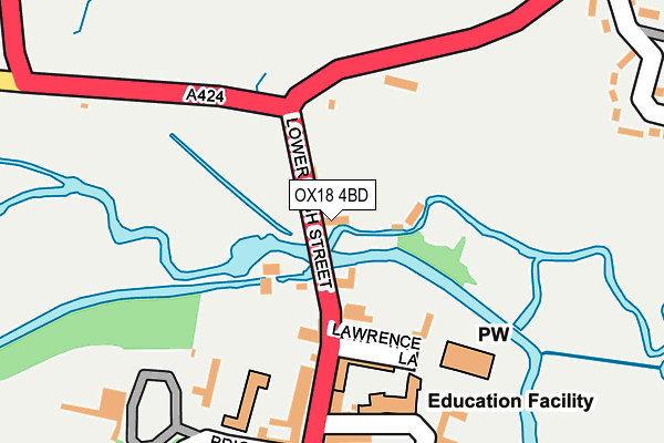 OX18 4BD map - OS OpenMap – Local (Ordnance Survey)