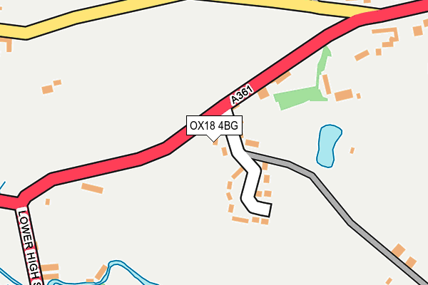 OX18 4BG map - OS OpenMap – Local (Ordnance Survey)