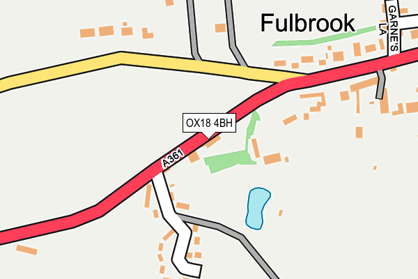 OX18 4BH map - OS OpenMap – Local (Ordnance Survey)