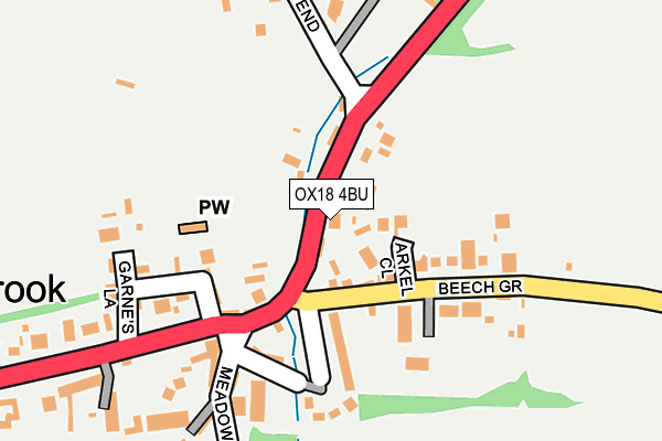 OX18 4BU map - OS OpenMap – Local (Ordnance Survey)