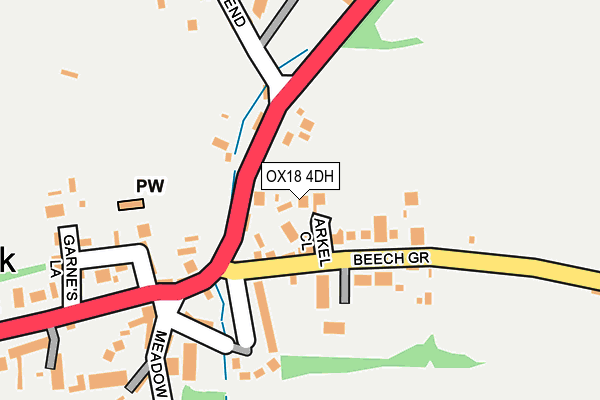 OX18 4DH map - OS OpenMap – Local (Ordnance Survey)