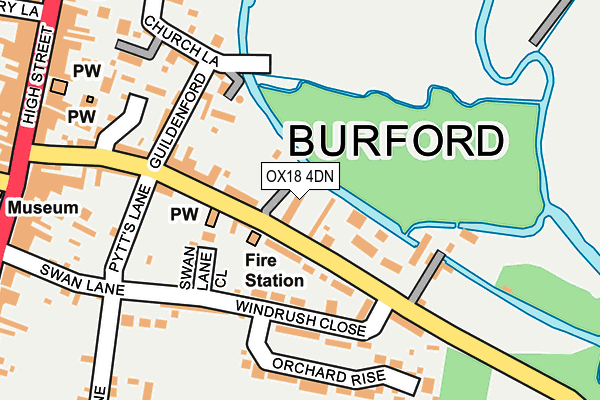 OX18 4DN map - OS OpenMap – Local (Ordnance Survey)