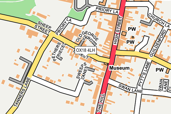 OX18 4LH map - OS OpenMap – Local (Ordnance Survey)