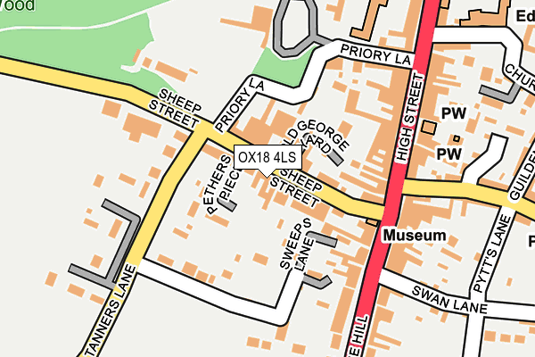 OX18 4LS map - OS OpenMap – Local (Ordnance Survey)