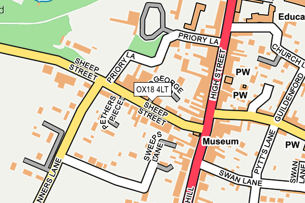 OX18 4LT map - OS OpenMap – Local (Ordnance Survey)