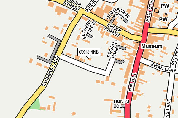 OX18 4NB map - OS OpenMap – Local (Ordnance Survey)