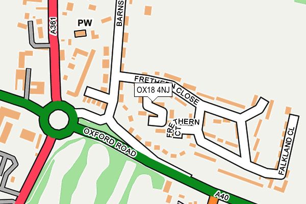 OX18 4NJ map - OS OpenMap – Local (Ordnance Survey)