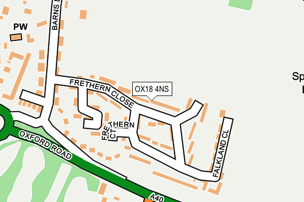 OX18 4NS map - OS OpenMap – Local (Ordnance Survey)