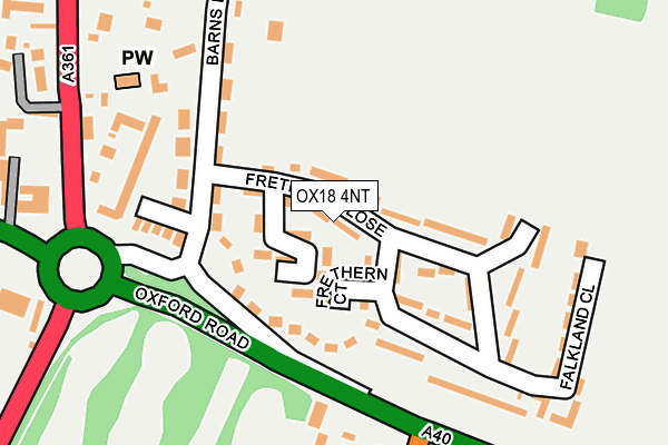 OX18 4NT map - OS OpenMap – Local (Ordnance Survey)