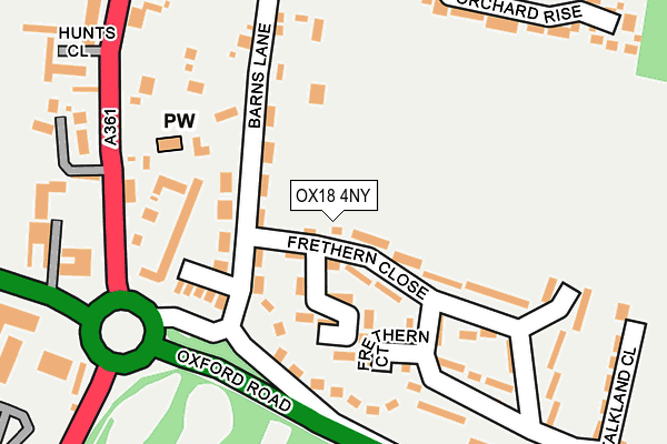 OX18 4NY map - OS OpenMap – Local (Ordnance Survey)