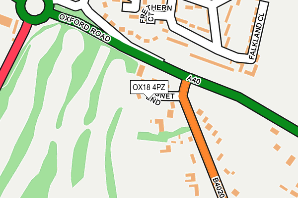 OX18 4PZ map - OS OpenMap – Local (Ordnance Survey)
