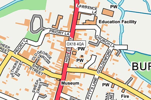 Map of THE PRIORY RESTAURANT LIMITED at local scale