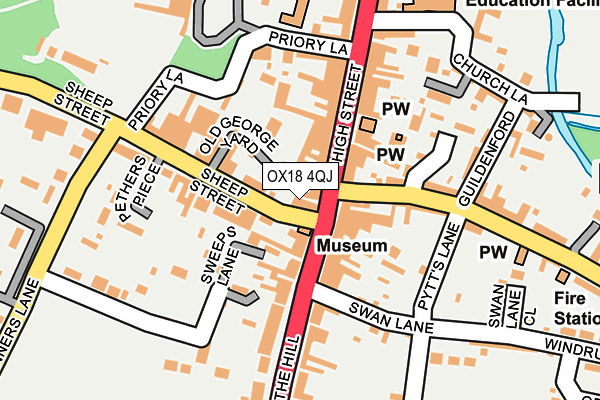 OX18 4QJ map - OS OpenMap – Local (Ordnance Survey)
