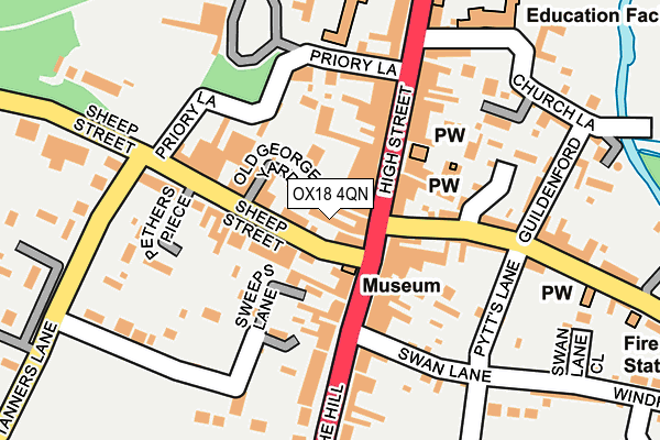 OX18 4QN map - OS OpenMap – Local (Ordnance Survey)