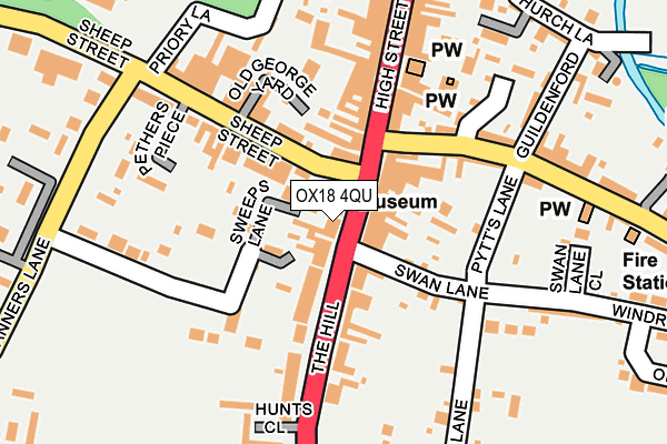 OX18 4QU map - OS OpenMap – Local (Ordnance Survey)